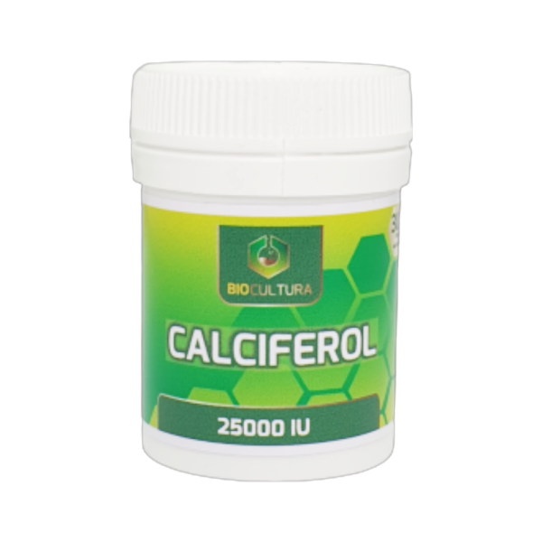 Calciferol Vitamin D 25,000IU capsules bottle - BioCultura